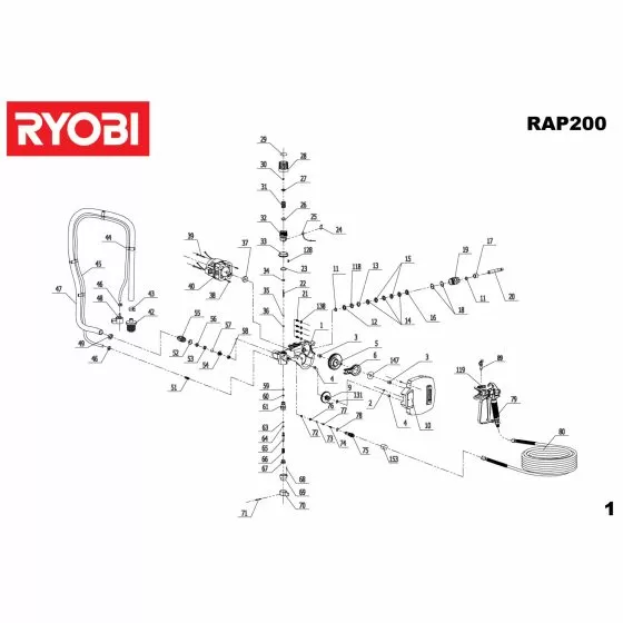 Ryobi RAP200 Spare Parts List Type: 5133000158